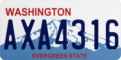 WA license plate AXA4316