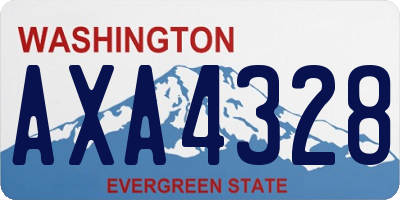 WA license plate AXA4328