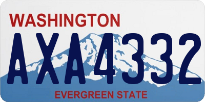 WA license plate AXA4332
