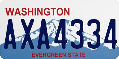 WA license plate AXA4334