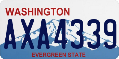 WA license plate AXA4339