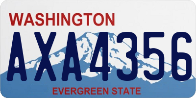 WA license plate AXA4356