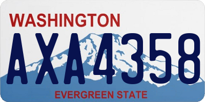 WA license plate AXA4358
