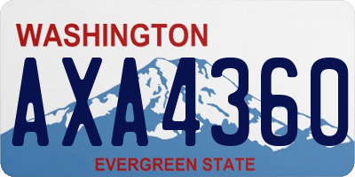WA license plate AXA4360
