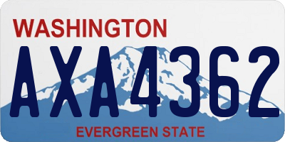 WA license plate AXA4362