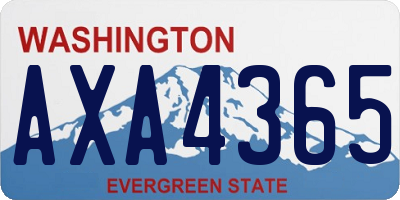 WA license plate AXA4365