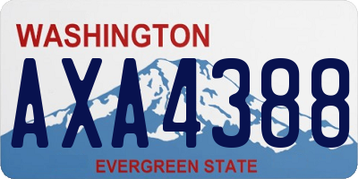 WA license plate AXA4388