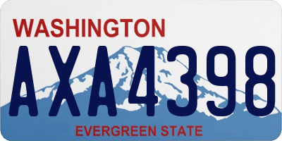 WA license plate AXA4398