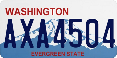 WA license plate AXA4504