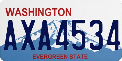 WA license plate AXA4534