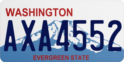 WA license plate AXA4552
