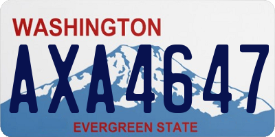WA license plate AXA4647