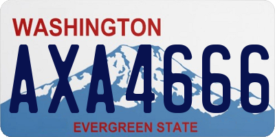 WA license plate AXA4666
