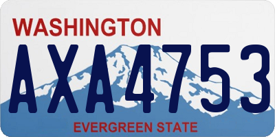 WA license plate AXA4753