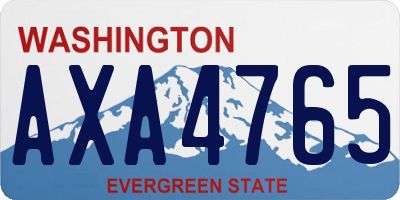 WA license plate AXA4765