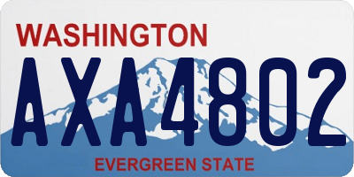 WA license plate AXA4802
