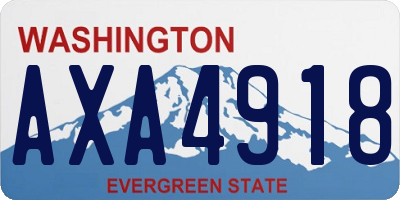 WA license plate AXA4918