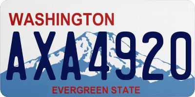 WA license plate AXA4920