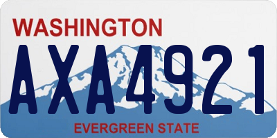 WA license plate AXA4921