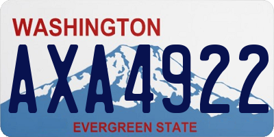 WA license plate AXA4922