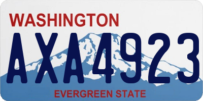 WA license plate AXA4923