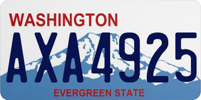 WA license plate AXA4925