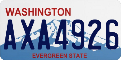 WA license plate AXA4926