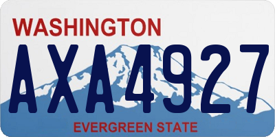 WA license plate AXA4927