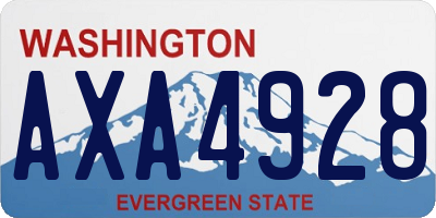 WA license plate AXA4928