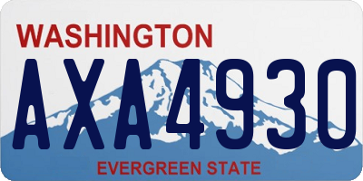 WA license plate AXA4930