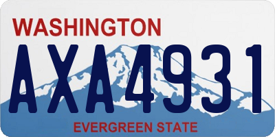 WA license plate AXA4931