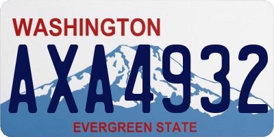 WA license plate AXA4932