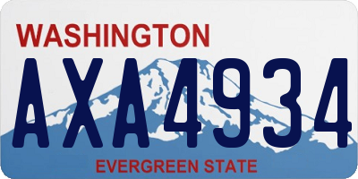 WA license plate AXA4934