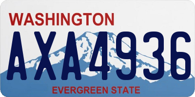 WA license plate AXA4936