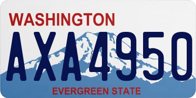 WA license plate AXA4950