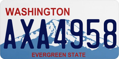 WA license plate AXA4958