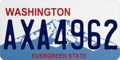 WA license plate AXA4962