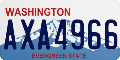 WA license plate AXA4966