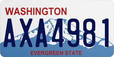 WA license plate AXA4981