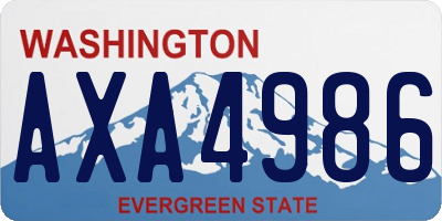 WA license plate AXA4986