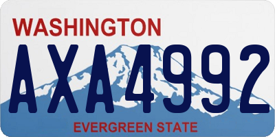WA license plate AXA4992