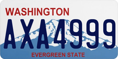 WA license plate AXA4999