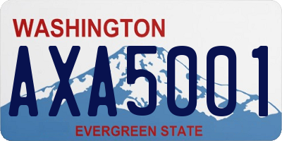 WA license plate AXA5001