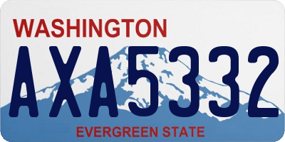WA license plate AXA5332