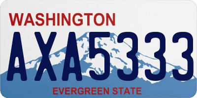 WA license plate AXA5333
