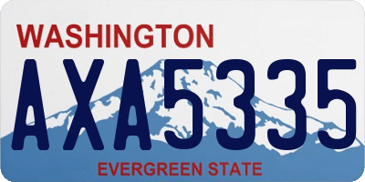 WA license plate AXA5335