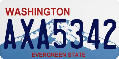 WA license plate AXA5342