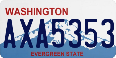 WA license plate AXA5353