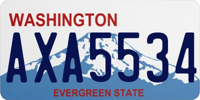 WA license plate AXA5534