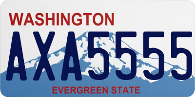 WA license plate AXA5555